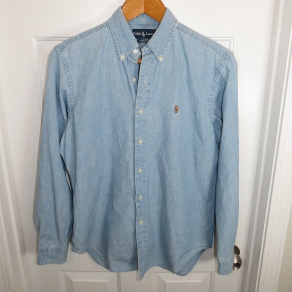 Ralph Lauren Other - Ralph Lauren Shirt Mens MED Denim Classic Fit Long Sleeve Button Up Pony